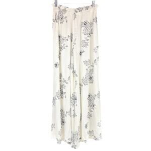 Urban Outfitters White Floral Wide Leg Pants